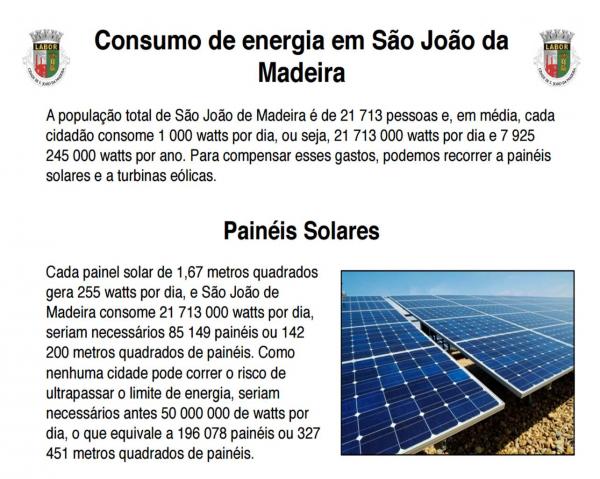 consumo energia no distrito de Aveiro e S. João da Madeira